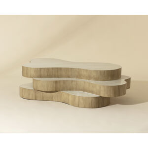 Geddes 60 X 38 inch Light Brown with Cream Outdoor Coffee Table